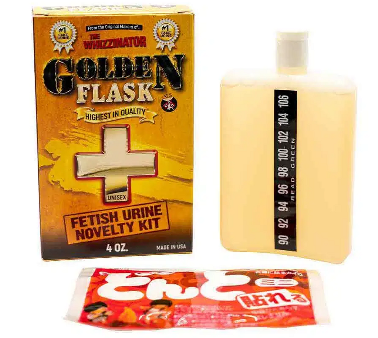 Whizzinator Golden Flask 4oz Fetish Novelty Kit
