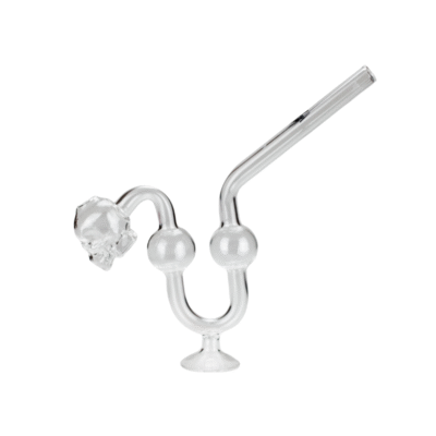 Skull Bent 6.5″ Curved Clear Burner Pipe