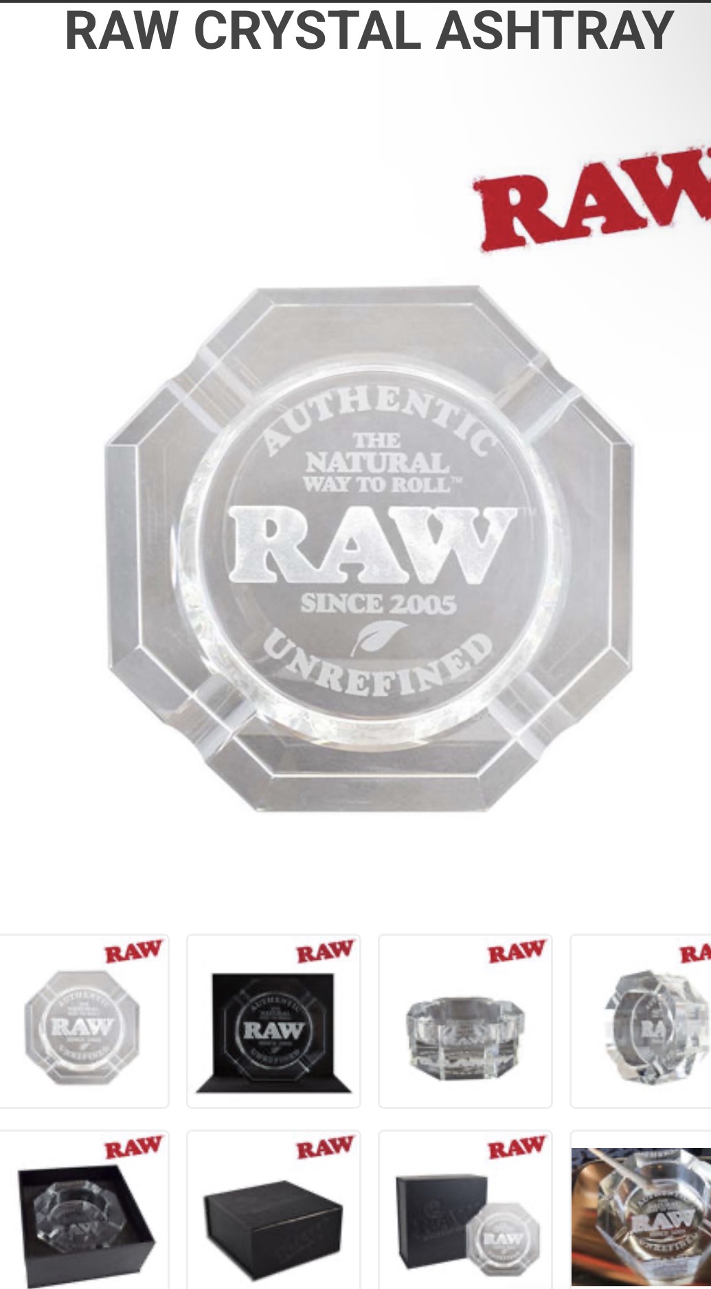RAW CRYSTAL ASHTRAY ("SOLID 2.5LB LEAD-FREE CRYSTAL GLASS ASHTRAY Both high qualiy and Durable SOLD INDIVIDUALLY" )