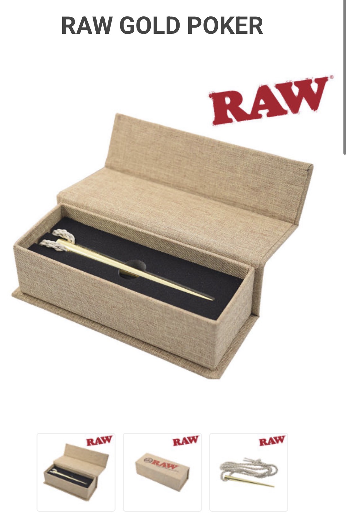 RAW GOLD POKER ("Comes with case LIMITED EDITION SOLD INDIVIDUALLY" )