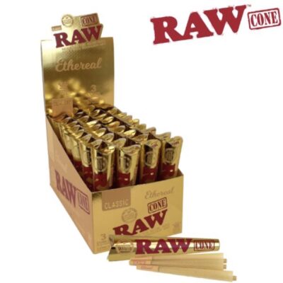 RAW ETHEREAL PRE-ROLLED CONES KING SIZE, PACK/3 -CONE 1¼ PACK /6 EACH PACK