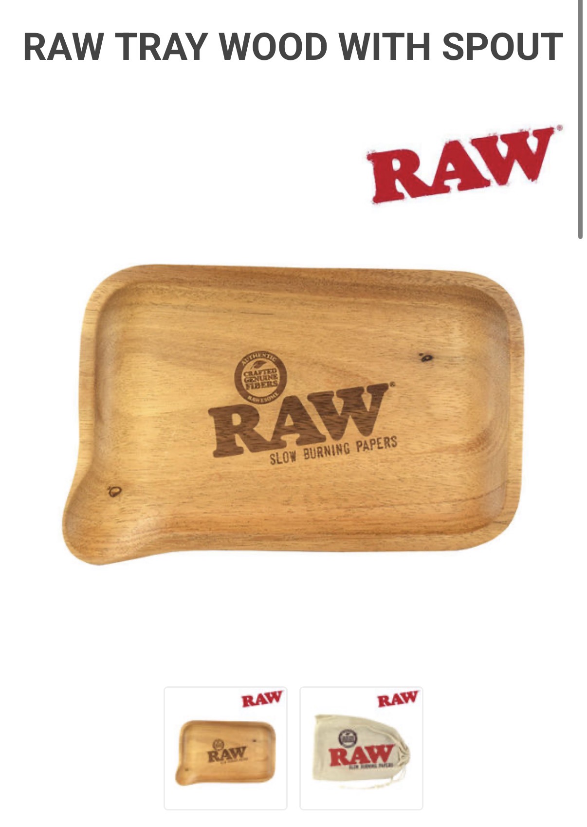 RAW TRAY WOOD WITH SPOUT