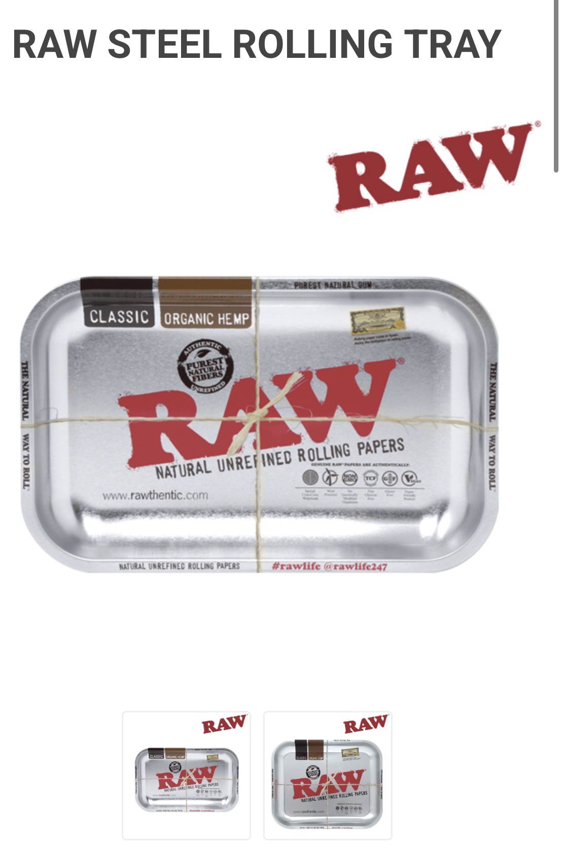 RAW STEEL ROLLING TRAY