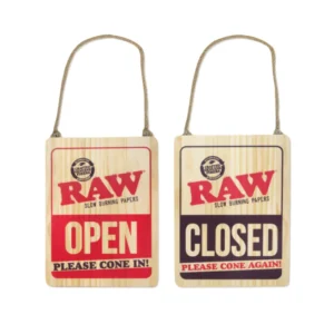 RAW Wooden Open Close Sign
