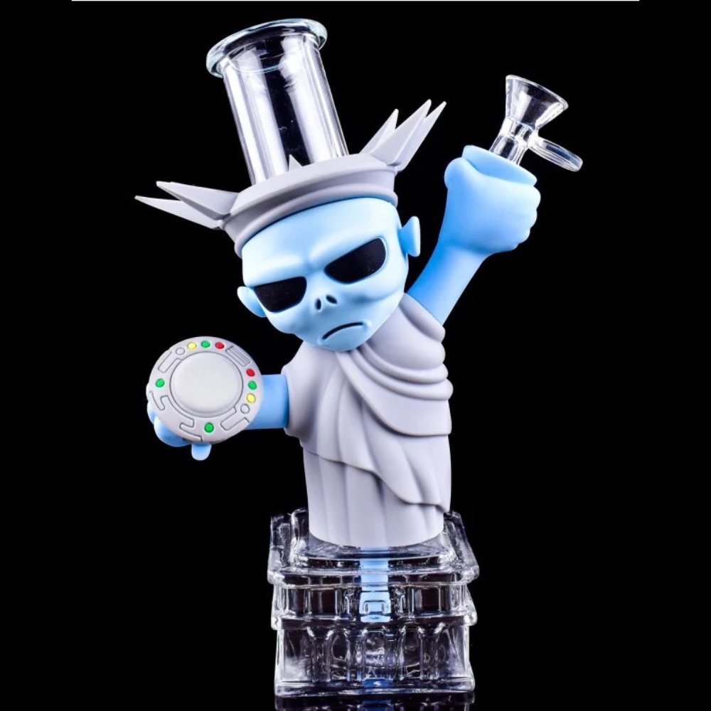 Alien Statue Of Liberty Silicone Bong