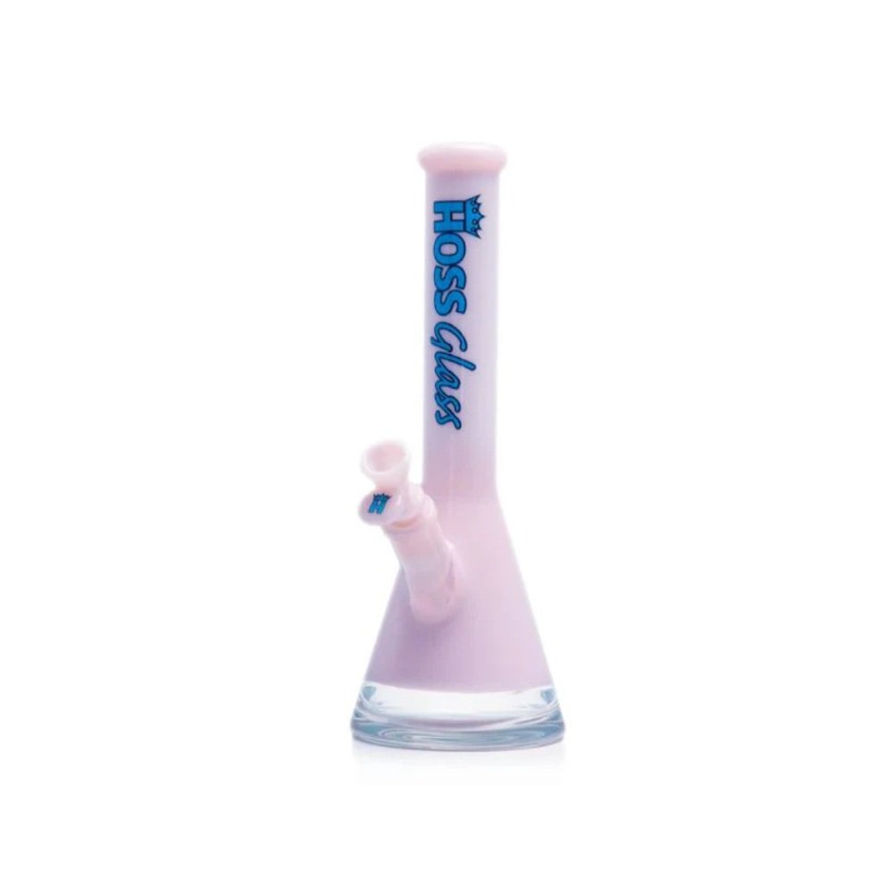 Hoss Glass 12" 38mm Diameter Colored Beaker w/ Window Base - Milk Pink