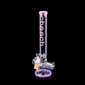 Cheech Glass 17″ Inline Tube Bong w/ Perc & Ice Catcher – Pink