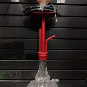 Zanobia 22″ Tower Crystal Hookah w/ Hose & Ceramic Bowl red