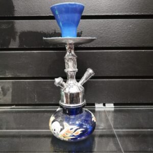Zanobia 10″ blue Hookah w/  Hose & Ceramic Bowl