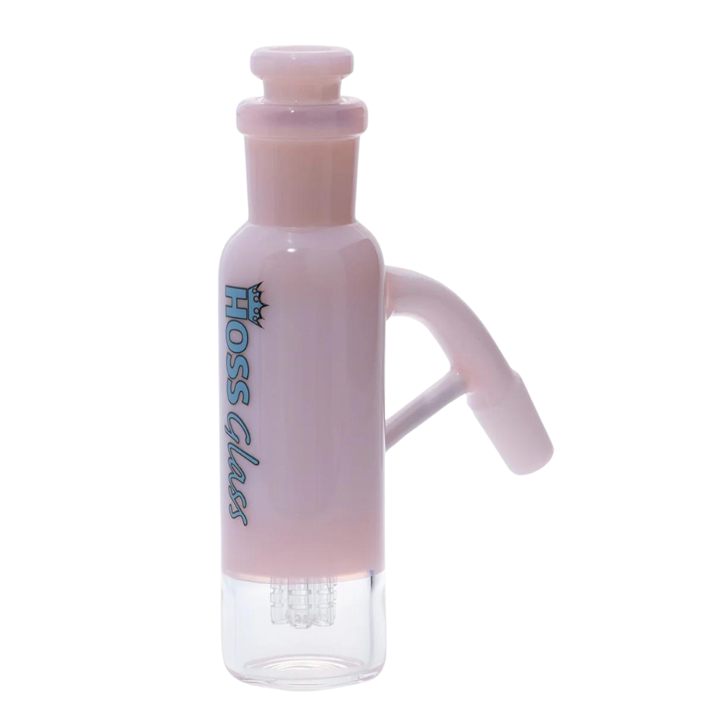 Hoss Glass 5.5" 14mm Colored Ashcatcher - Milk Pink