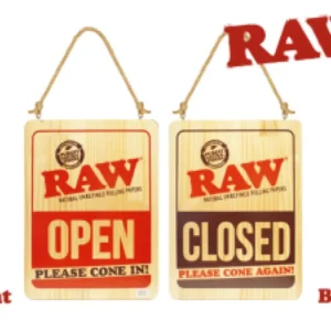 RAW Wooden Open Close Sign